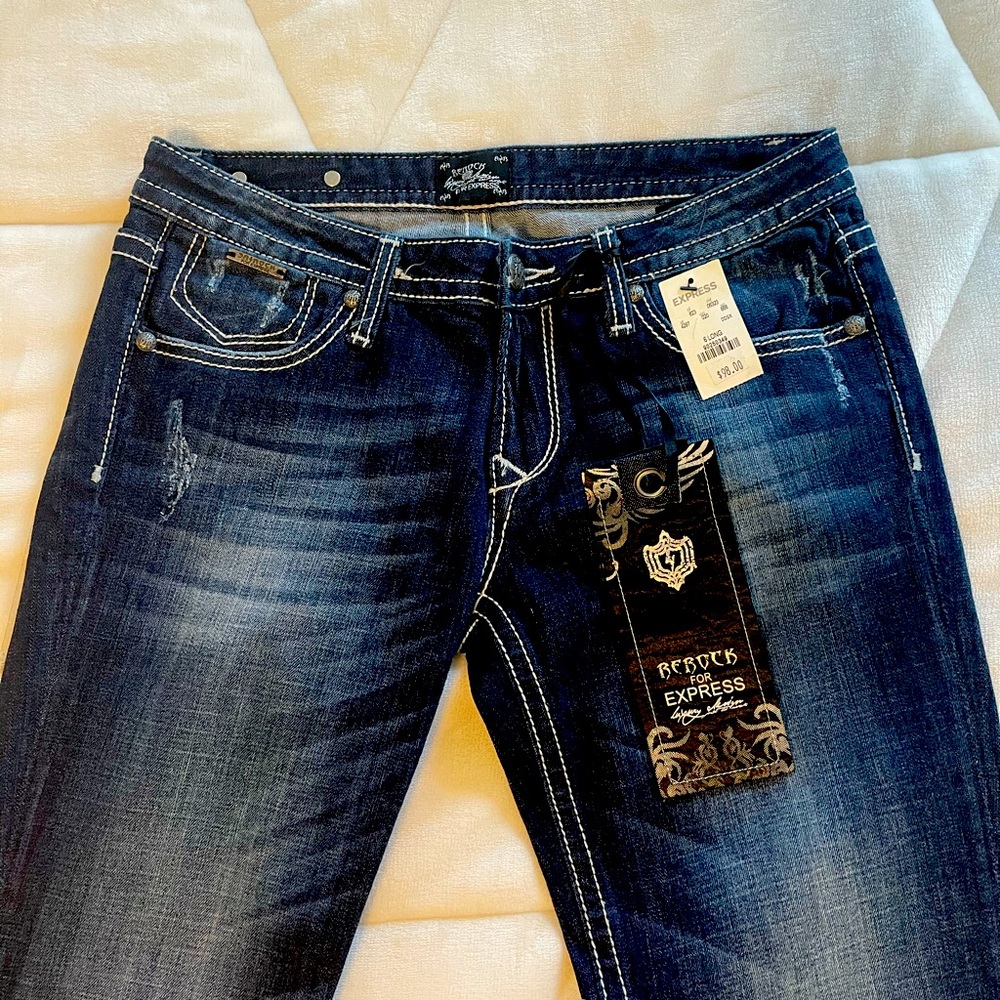 Never worn, Bedrock for Express size 6 long jeans